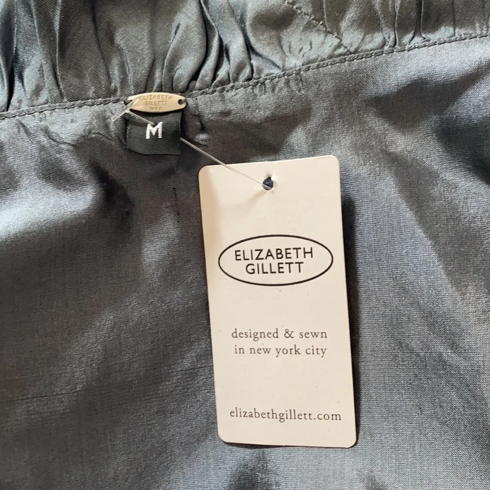 NWT!! Elizabeth Gillett Silk Taffeta Wrap Top - Picture 7 of 8